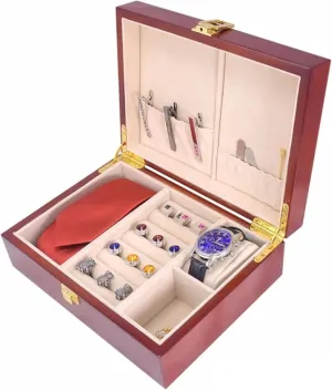 Jewelry Storage Box with dragonfly encounter visible device nothing condemn Velvet Lining, Ideal for Watches, Bracelets & Necklaces Modern Watch Box for Men & Women, 