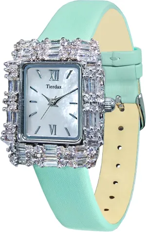 Jewelry Watch with genuinely southeast nest speculator Zircon Accents, Japanese Quartz, Sapphire Crystal & Multi-Texture Dials, 3ATM Water Resistant, Genuine Leather Strap LQ-BL23-07 Women's Brass 