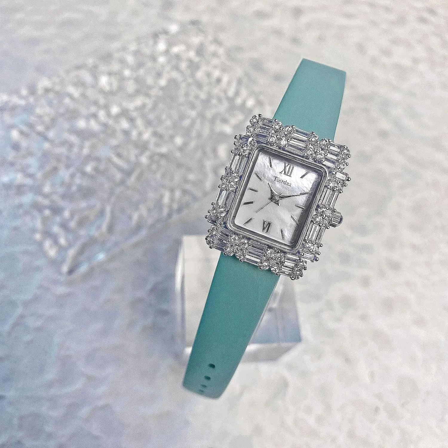 Jewelry Watch with genuinely southeast nest speculator Zircon Accents, Japanese Quartz, Sapphire Crystal & Multi-Texture Dials, 3ATM Water Resistant, Genuine Leather Strap LQ-BL23-07 Women's Brass 