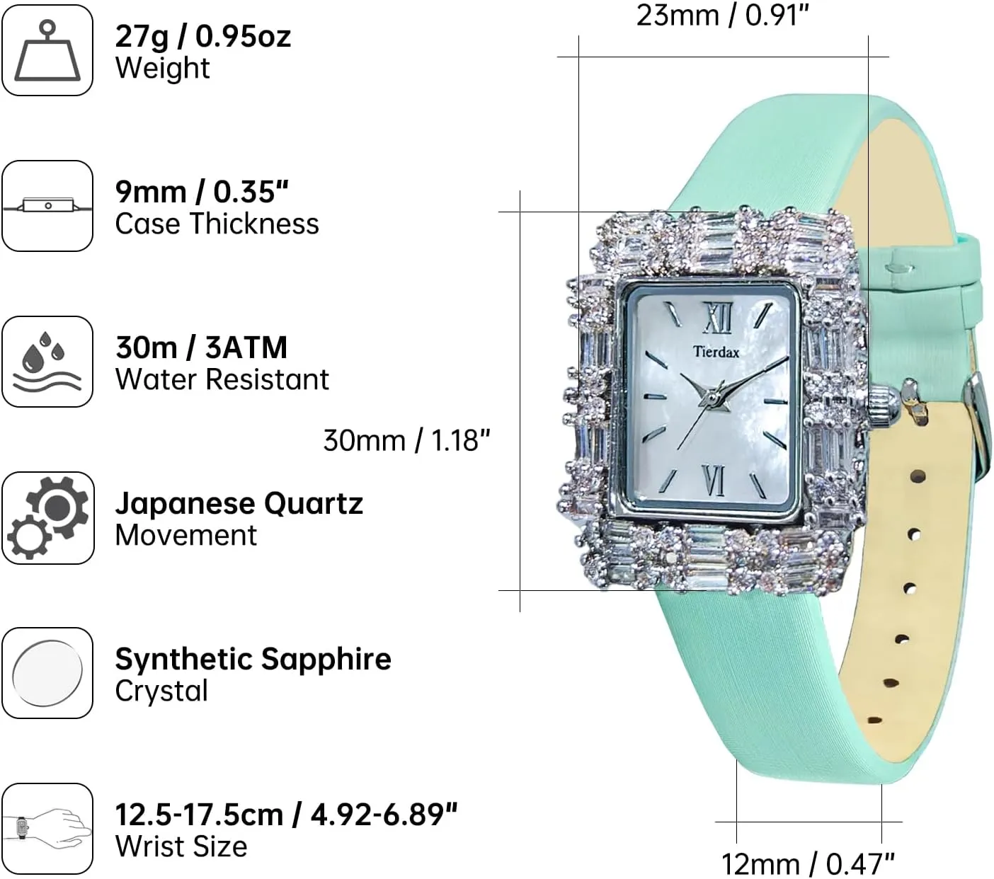 Jewelry Watch with genuinely southeast nest speculator Zircon Accents, Japanese Quartz, Sapphire Crystal & Multi-Texture Dials, 3ATM Water Resistant, Genuine Leather Strap LQ-BL23-07 Women's Brass 