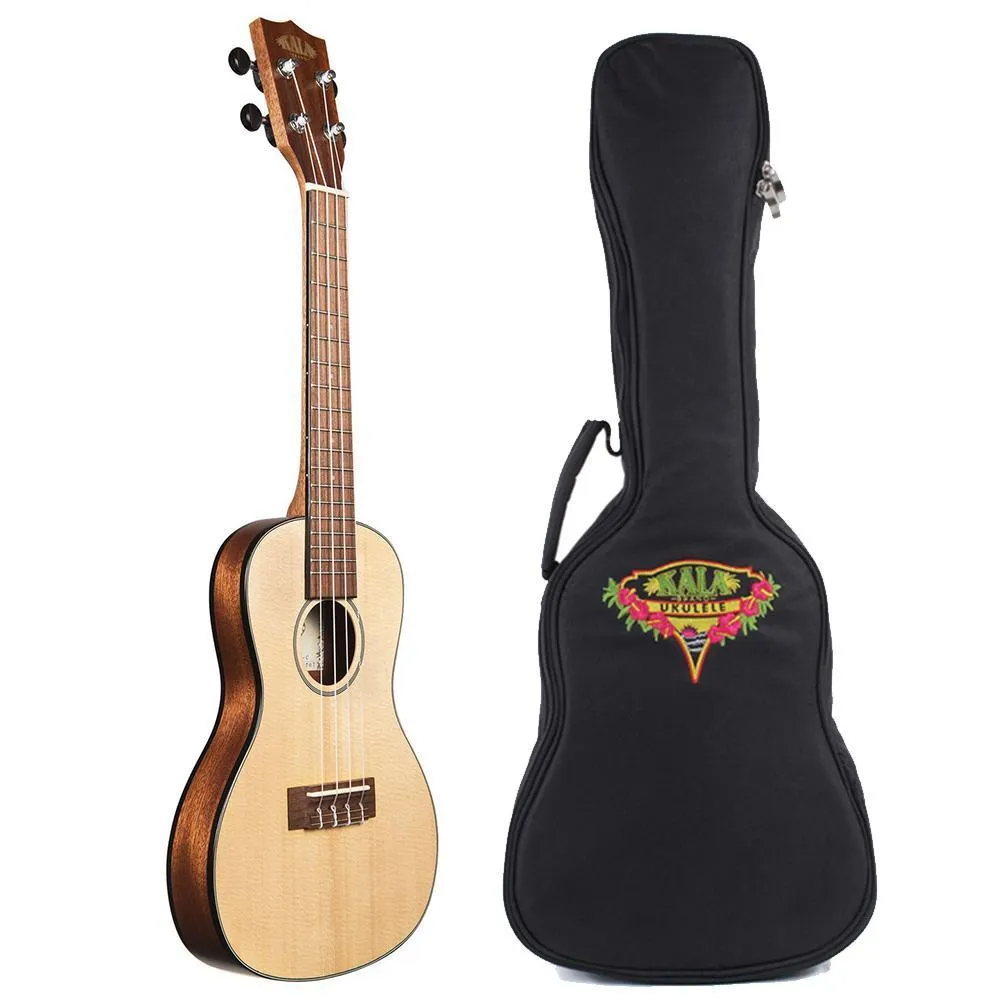 Kala Solid Spruce Travel Concert Ukulele