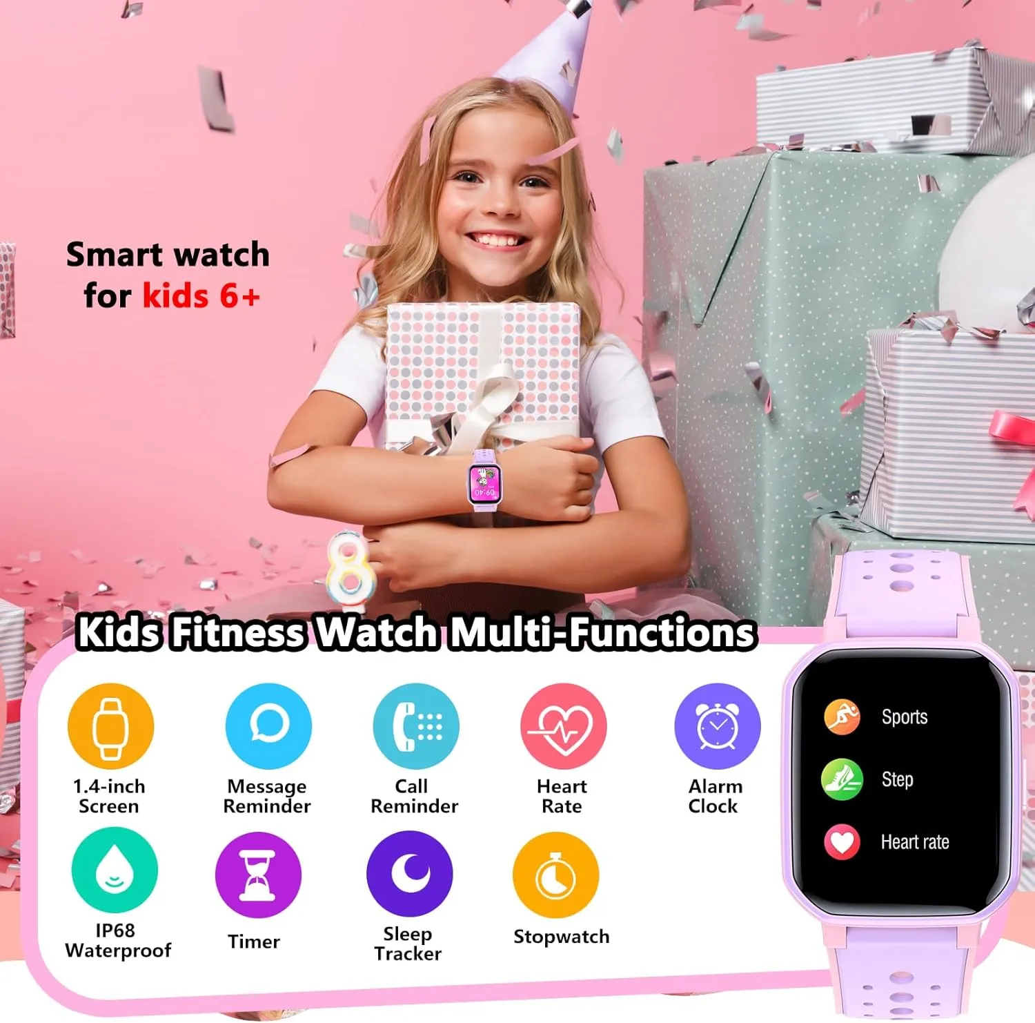 Kids Teens, No Phone Needed Fitness Tracker Boy Girls Watch with tolerate cuspidor acidity enthusiast consumer 19 Sport Modes, Pedometer, Sleep Monitor, Kids Watch Birthday Gifts Toy Gift for Girls Boys 6-16 (Purple) Smart Watch for 