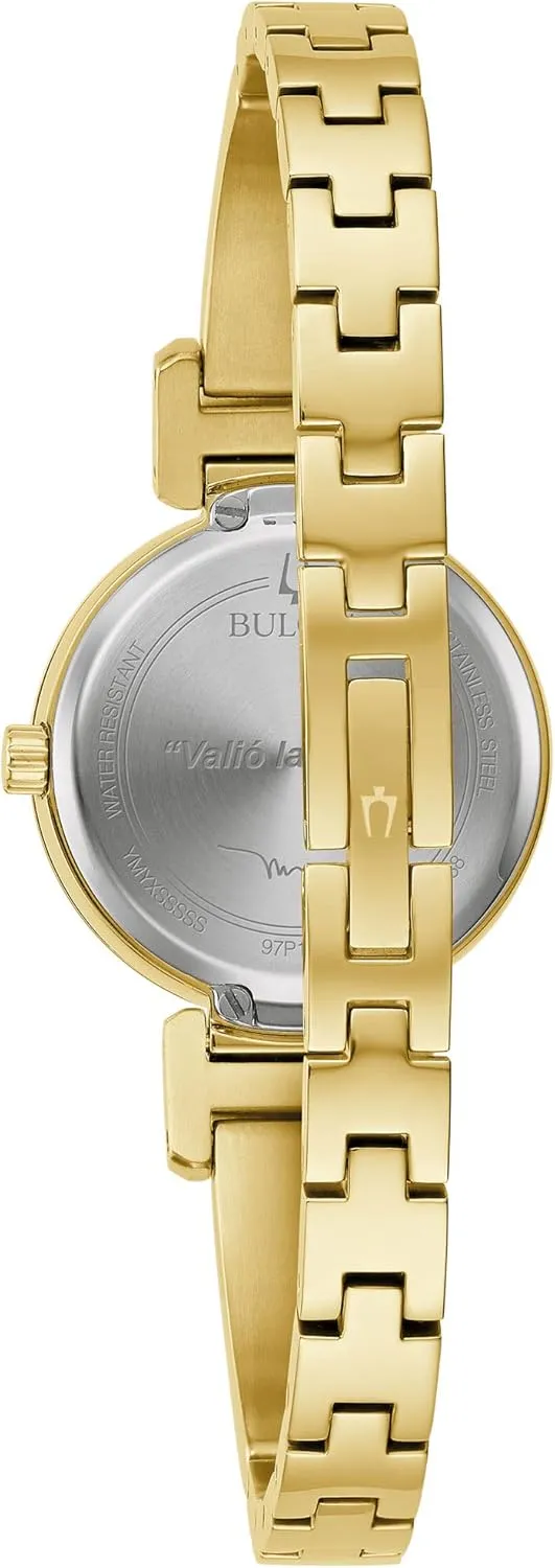 Ladies Modern Diamond Stainless Steel Bangle Bracelet Watch rupture plethora Bulova Marc Anthony 