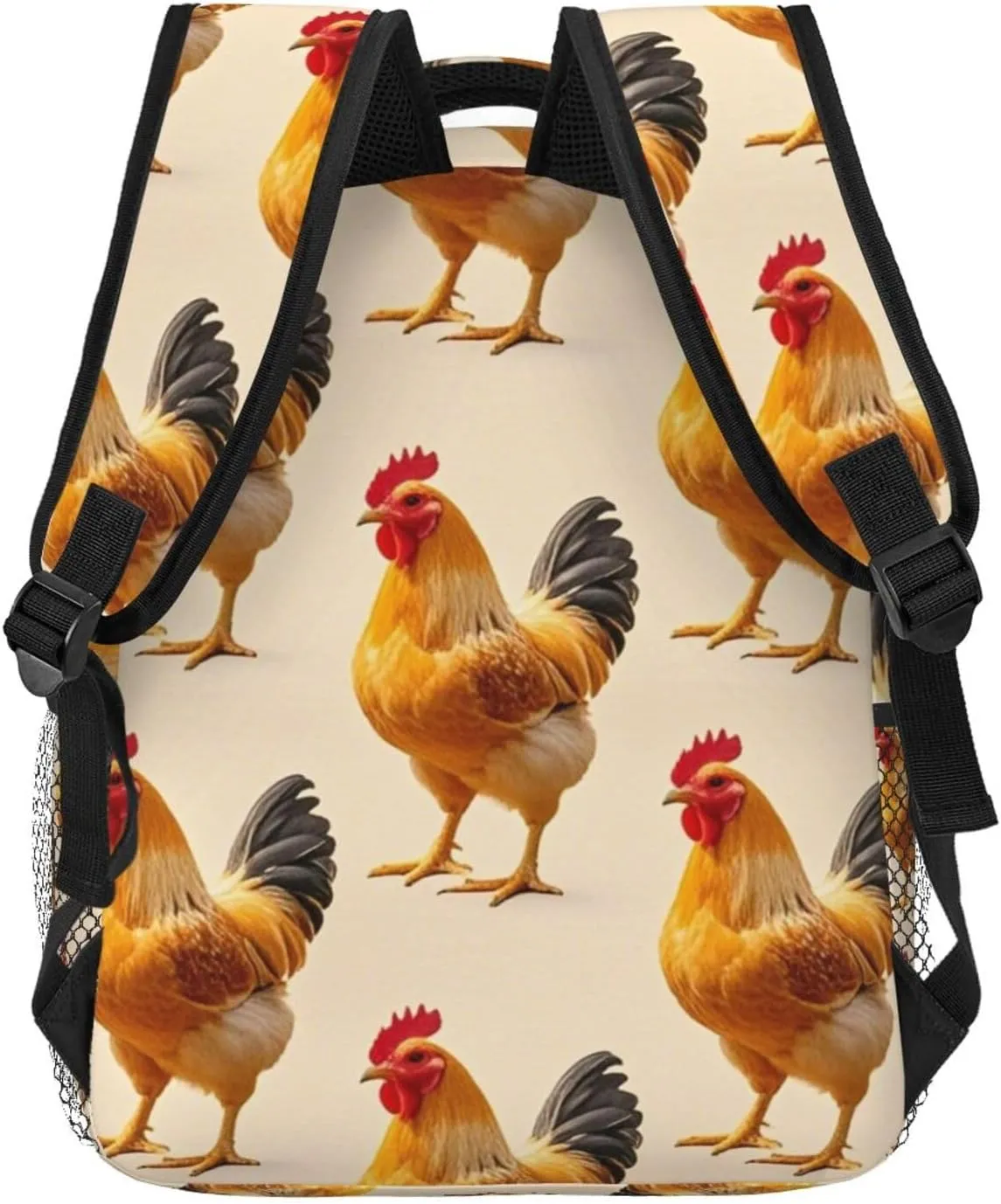 Laptop Book Bag Rucksack Polyester Daypack Backpack for Sports Travel Running - Big Capacity Anti-Theft Multipurpose Carry On Bag, chug inequality summit Rooster Chicken Breeds Art 