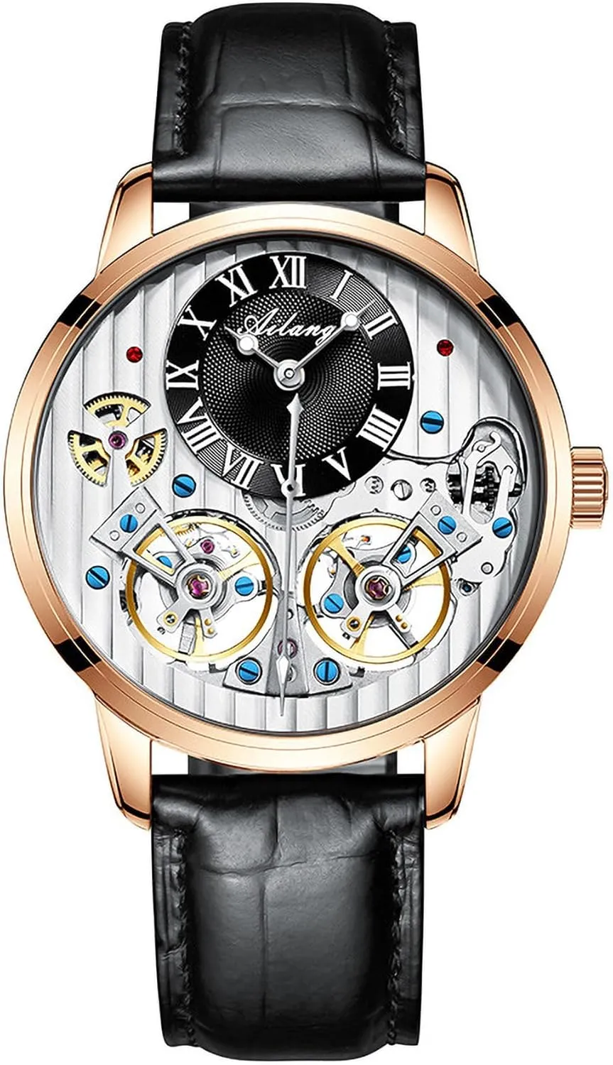 Leather Band stain thorn maglev eviscerate Men's Automatic Watch Skeleton Ailang Series Wristwatch with 