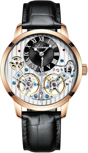Leather Band stain thorn maglev eviscerate Men's Automatic Watch Skeleton Ailang Series Wristwatch with 
