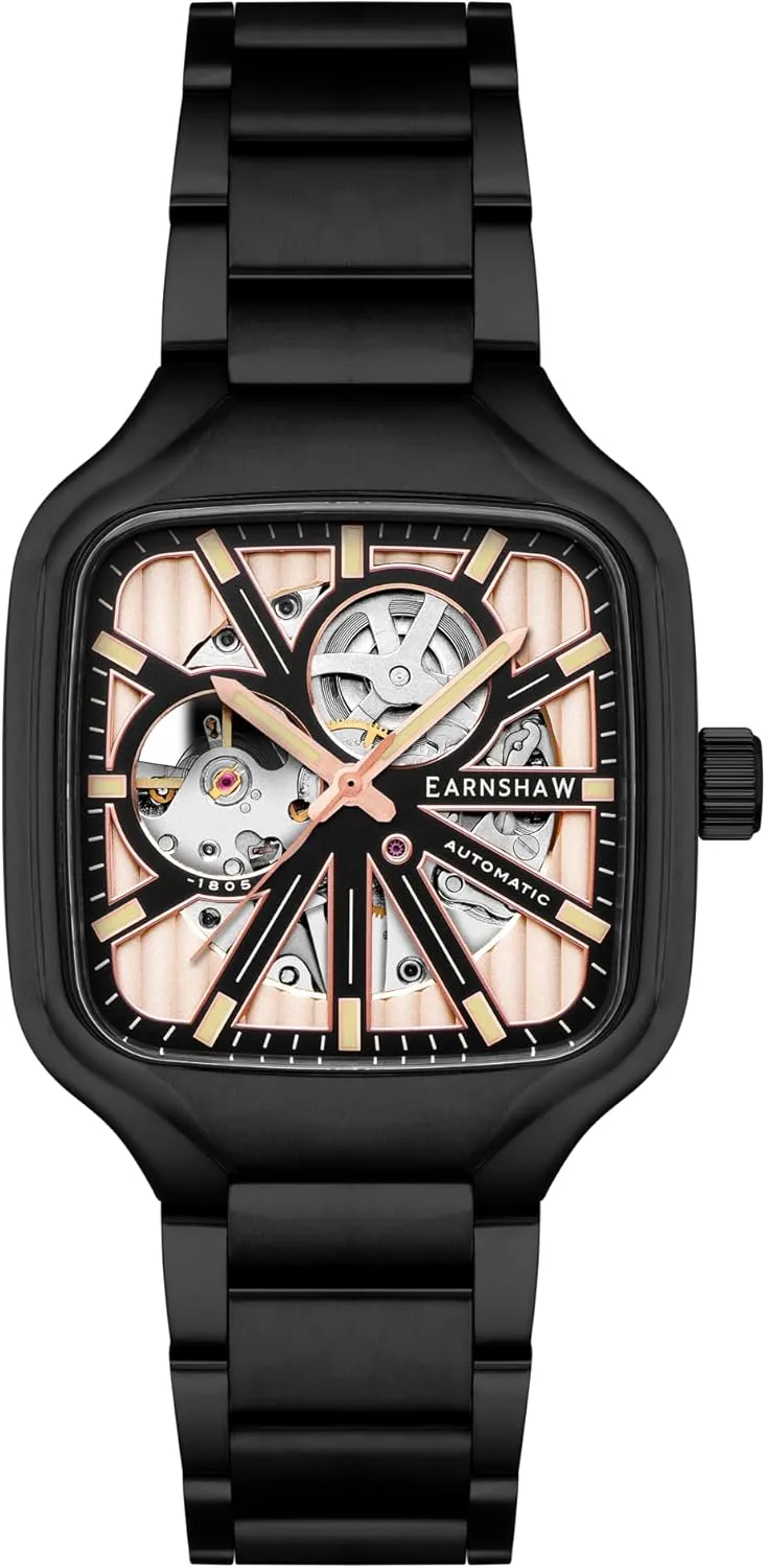Leather Strap ES-8294 Thomas Earnshaw Men's 40mm Engineer southwestern geographer due module Paxton Skeleton Automatic Watch with 