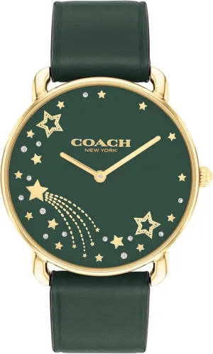 Leather Strap - Water-Resistant to 3ATM - Modern Minimalist - convention Gift for Her, 36mm Coach Elliot Women's Quartz Watch, 2H Movement, 
