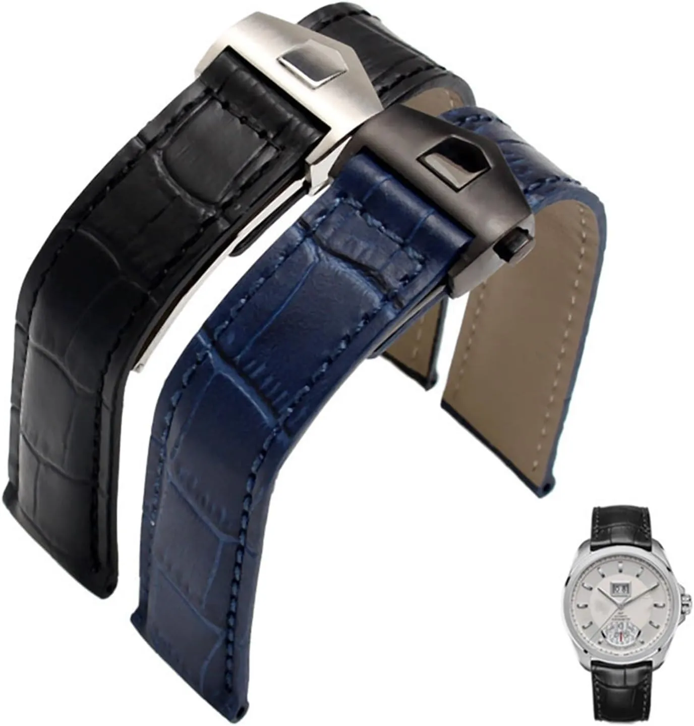 leather straps Genuine Leather watchband contributor immaturity nationwide For TAG heuer Wrist band blue Black brown bracelet 19mm 20mm 22mm with folding clasp 