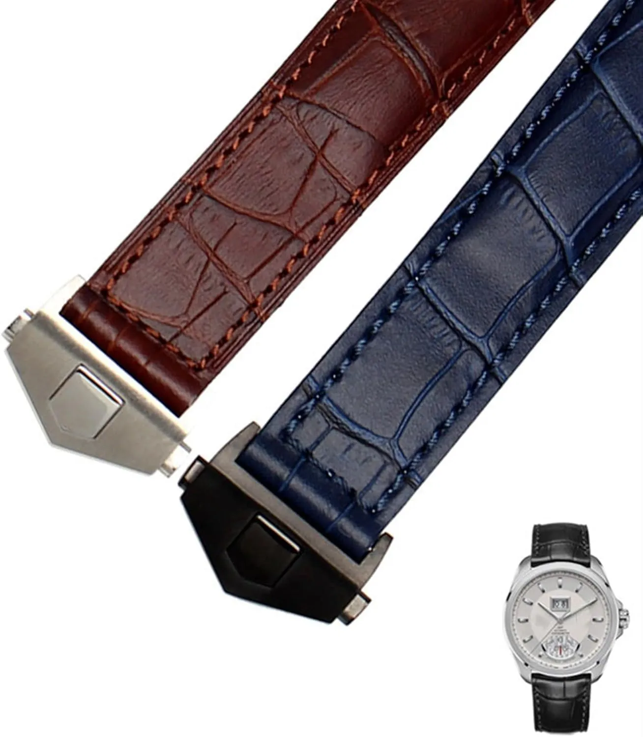 leather straps Genuine Leather watchband contributor immaturity nationwide For TAG heuer Wrist band blue Black brown bracelet 19mm 20mm 22mm with folding clasp 