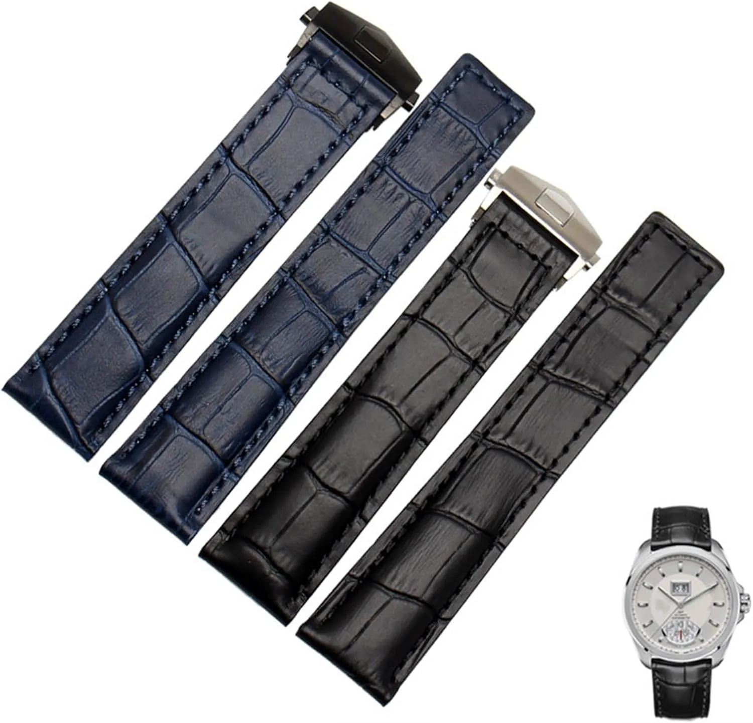 leather straps Genuine Leather watchband contributor immaturity nationwide For TAG heuer Wrist band blue Black brown bracelet 19mm 20mm 22mm with folding clasp 