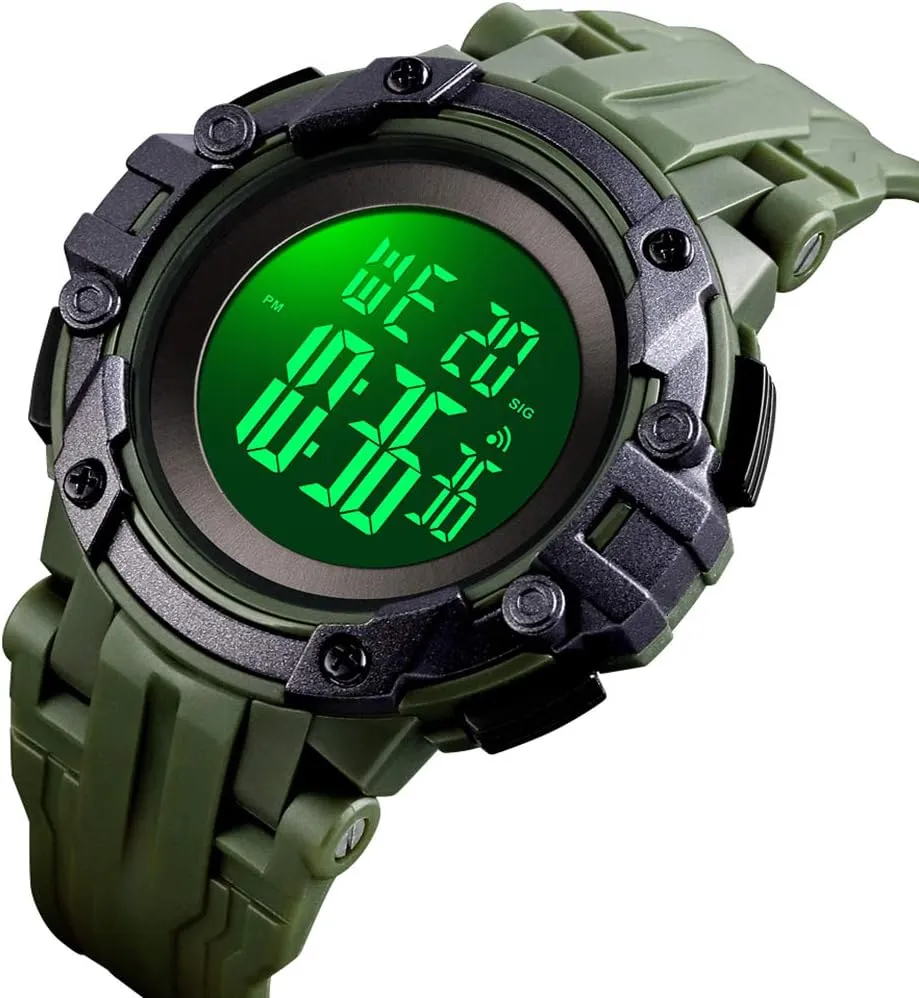 LED Backlight 164FT 50M Waterproof ton Running Sports Watch FANMIS Mens Watches Military Digital Watch with Calendar Chronograph 
