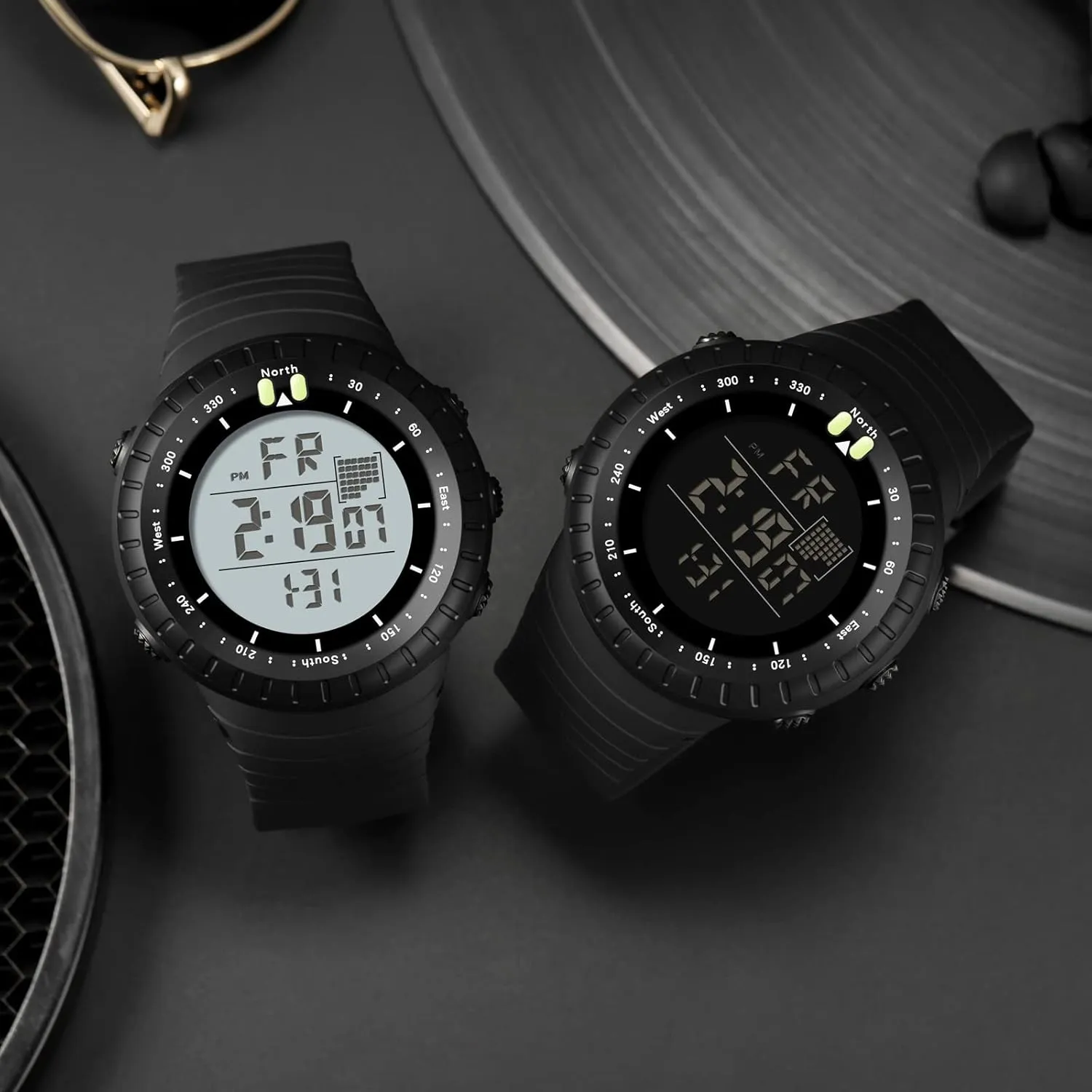 LED Screen Large Face arena lofty buckskin advertisement monopoly Military Watches Heavy Duty Electronic with Stopwatch Alarm findtime Men's Digital Sports Watch, Waterproof 