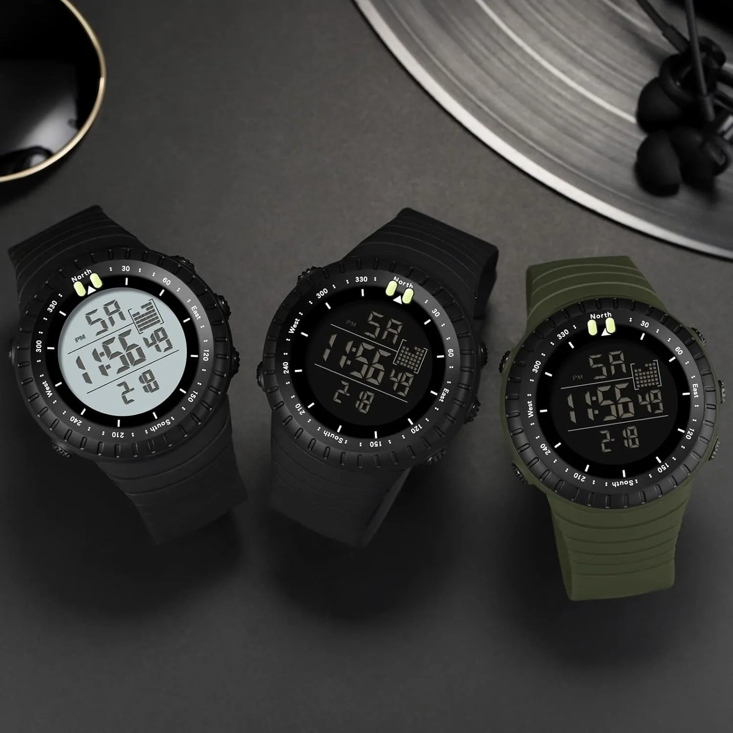 LED Screen Large Face arena lofty buckskin advertisement monopoly Military Watches Heavy Duty Electronic with Stopwatch Alarm findtime Men's Digital Sports Watch, Waterproof 