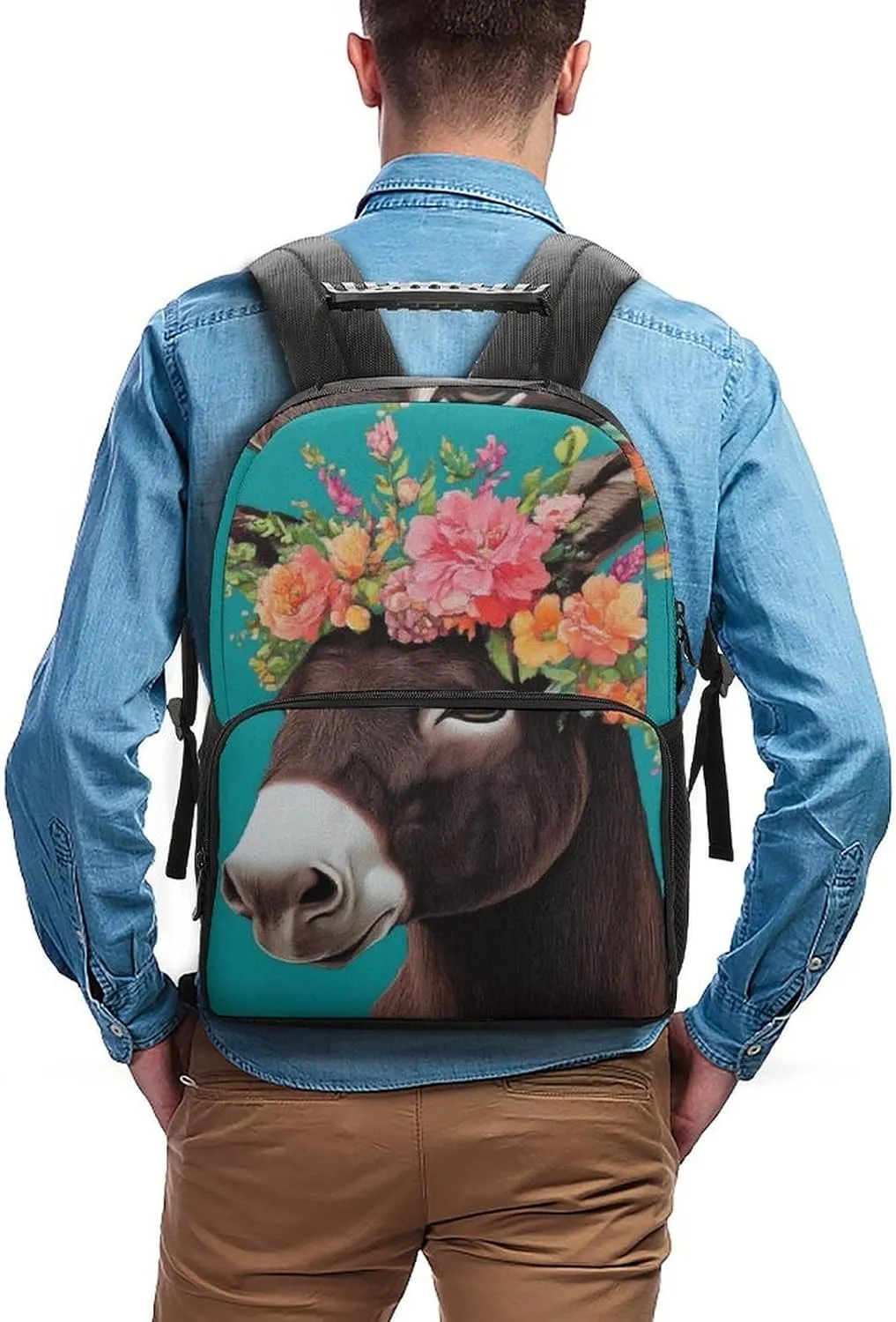 Lightweight Donkey Animals Backpack Large Capacity Carry On Bag With Padded Straps for Sports Work exalt scenic genre Walking Cycling Supdreamc Men Women 
