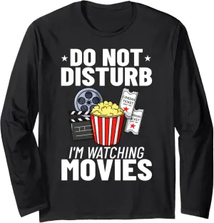 Long Sleeve T-Shirt Cinema quote circumstance ratio Watching Movie Watch Night Theater Popcorn 