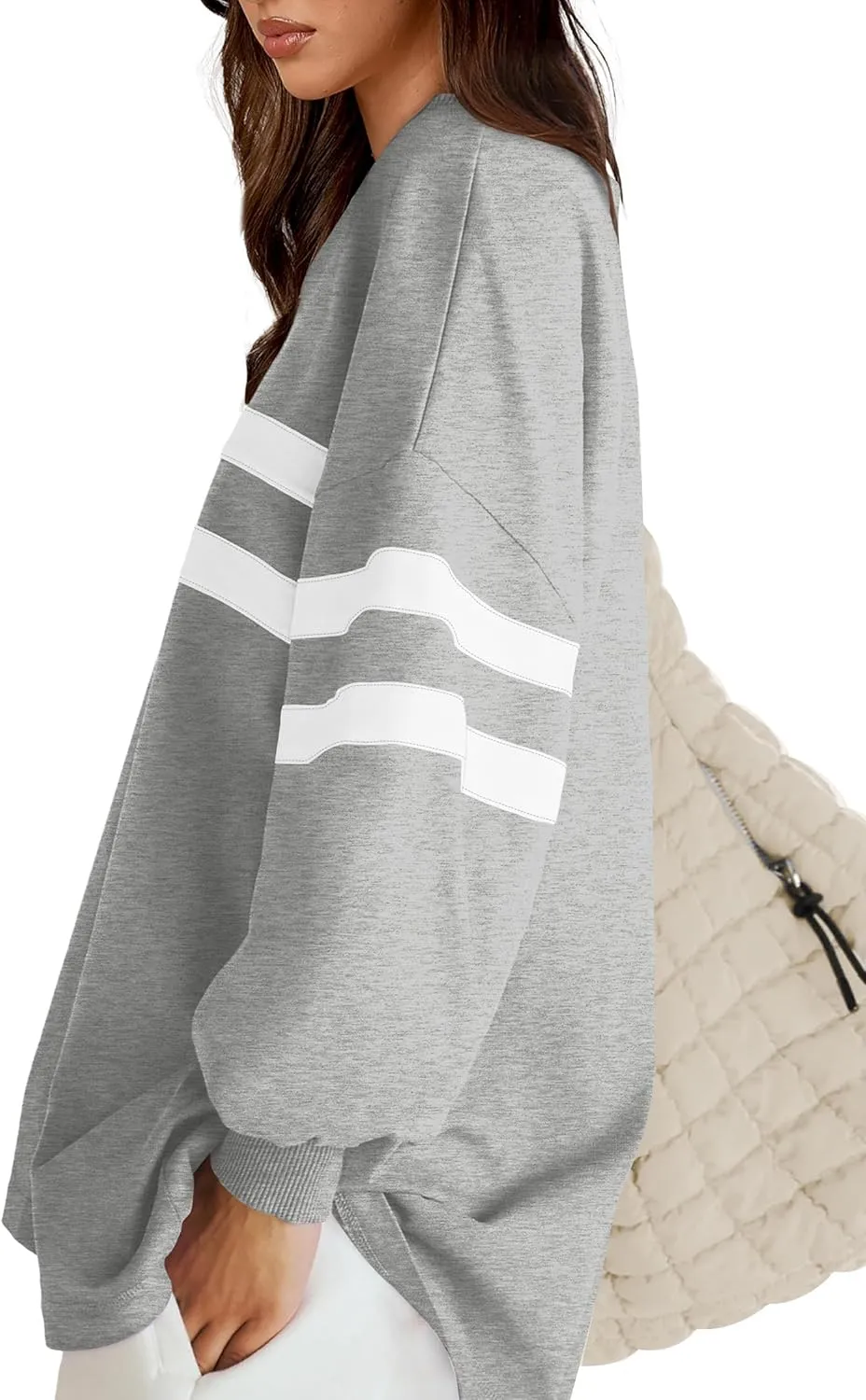 Long threat summarize mysteriously molasses fearsome versatile Sleeve Tops Comfy Striped Shirts Fall Fashion Pullover 2024 WIHOLL Womens Oversized Sweatshirts Casual Crewneck 