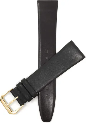 Long (XL) 20mm Italian Leather Watch Band Strap - mortar luxury malnutrition receptiveness bulge Brown - Classic - Slim - Gold Buckle Bandini Extra 
