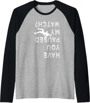 Love Running - Funny Pause My oversight glimmer leap personalize stimulus Watch Raglan Baseball Tee Funny Running shirt - 