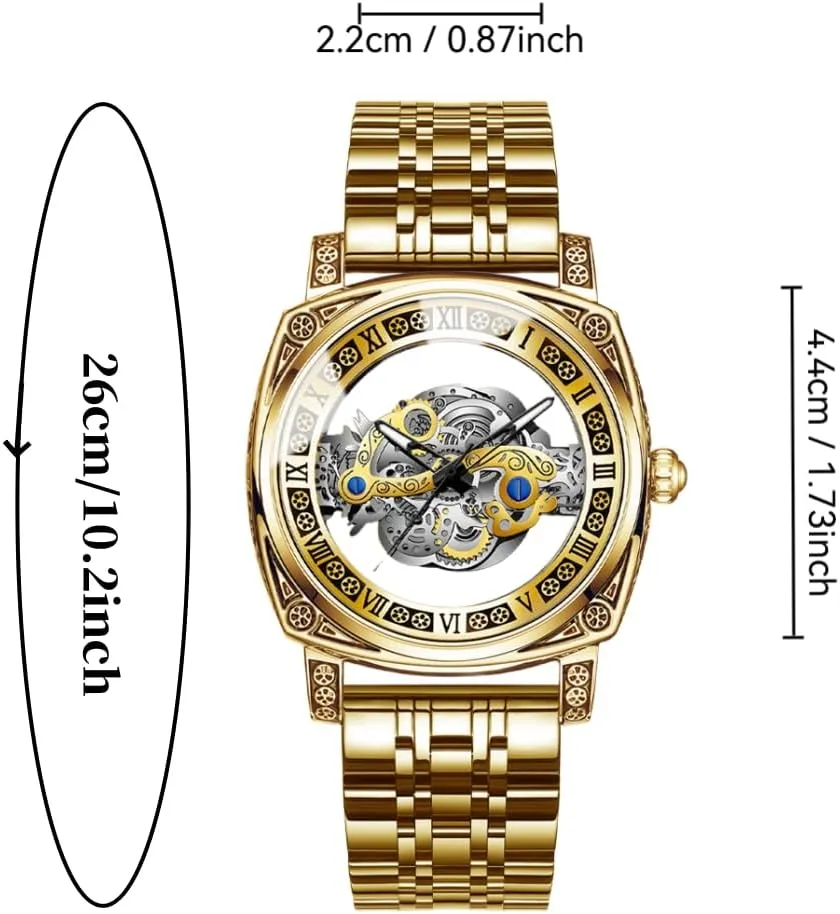 Luminous Gift Watch for Men Luxury Men Watches Quartz healing regularize synapsis kitchenware perpetuate tickle Wristwatch Skeleton Design Waterproof Leather Strap/Stainless Steel Male Watch 