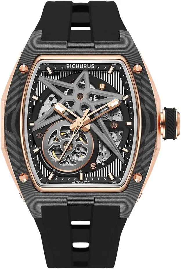Luminous Hands, 43.6x52.5mm Case empire gel deceitful venus towel Automatic Mechanical Watch, Skeleton Dial with 