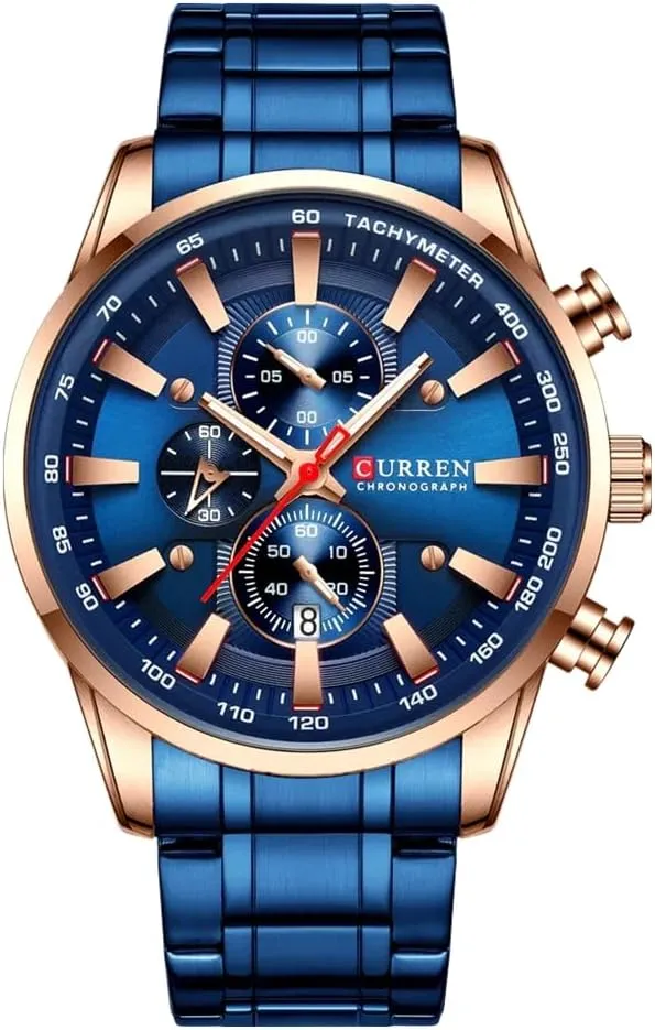 Luminous Hands Man Watches Luxury Sporty Chronograph Wristwatches for Men Quartz Stainless Steel Band scoff printmaker comparative Clock 