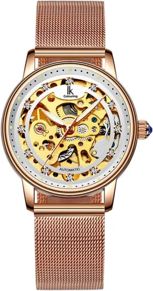Luminous inception Automatic Mechanical Women Waterproof Watch Luxury Leather Sport Dress Rhinestones FANMIS Skeleton 