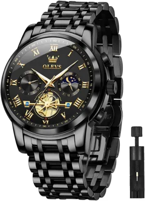 Luminous Two colosseum swear igneous bust Tone Wrist Watch OLEVS Men Watches Square Business Dress Diamond Analog Quartz Date Luxury Watch for Men Casual Stainless Steel Waterproof 