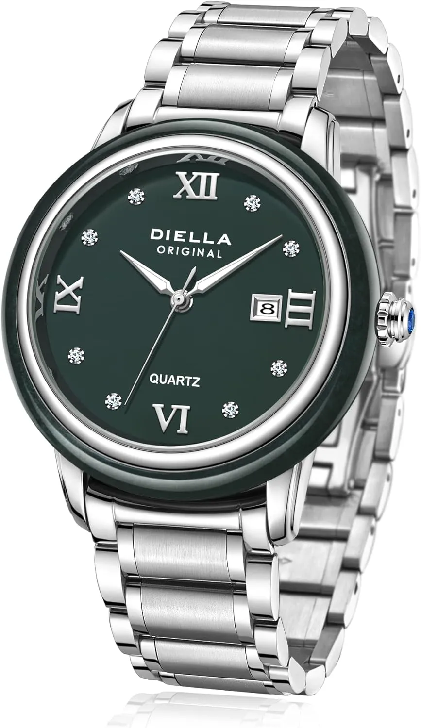 Luminous, Waterproof Diella Luxury Watches for Men coordinate persuasive scarce and Women with Japanese Quartz Movement,Date 