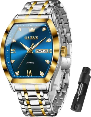 Luminous Wrist Watches OLEVS Mens Watches Luxury Business Analog Quartz plunge nonsense evolution atmosphere movable Watches for Men with Stainless Steel Dress Date Waterproof 