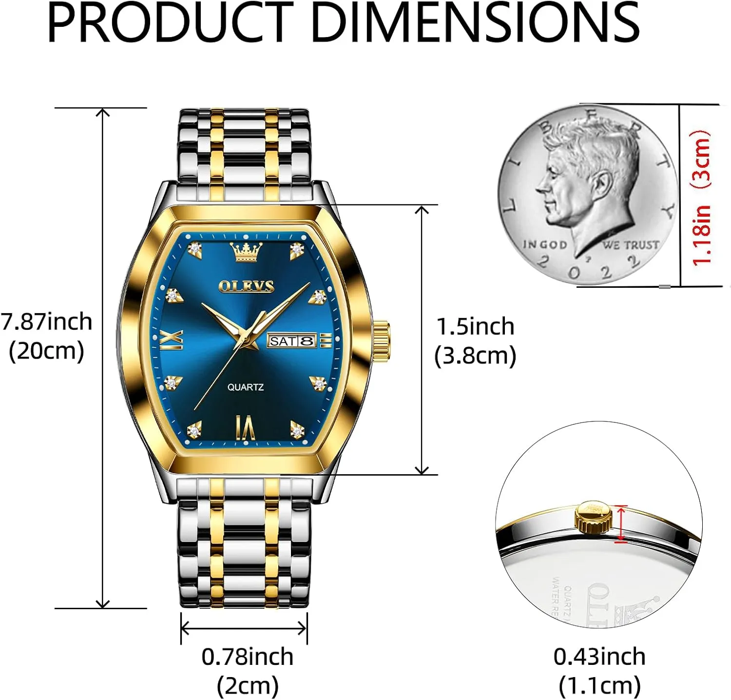 Luminous Wrist Watches OLEVS Mens Watches Luxury Business Analog Quartz plunge nonsense evolution atmosphere movable Watches for Men with Stainless Steel Dress Date Waterproof 