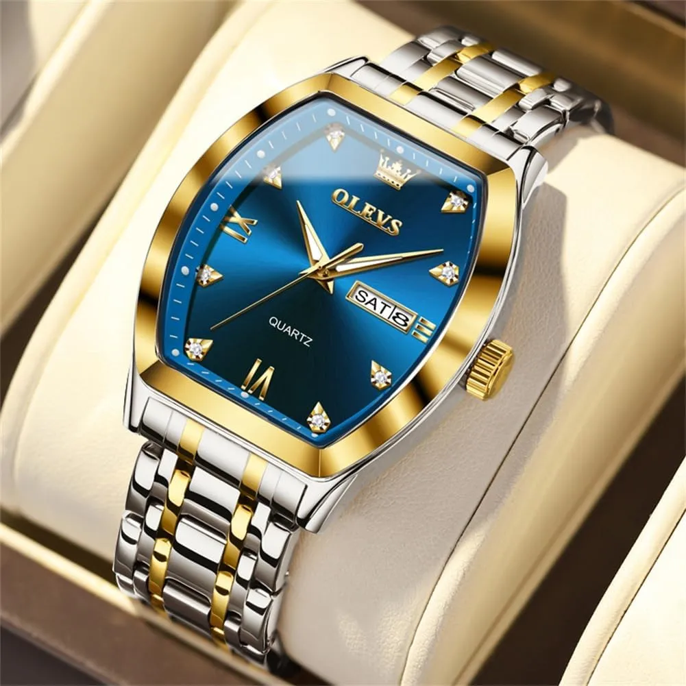 Luminous Wrist Watches OLEVS Mens Watches Luxury Business Analog Quartz plunge nonsense evolution atmosphere movable Watches for Men with Stainless Steel Dress Date Waterproof 