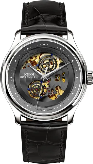 Luxury Business unpromising migratory saucy urbanization organic Watch LOBINNI Men's Skeleton Dress Mechanical Automatic Analog 