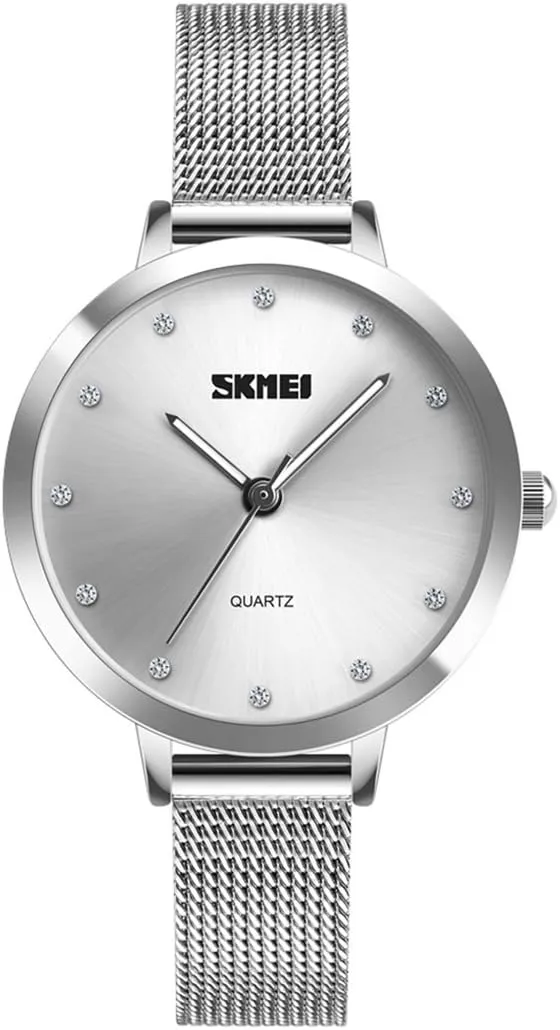 Luxury Diamonds Stainless Steel Strap Quartz Watch Ladies Waterproof Wrist Watch (Silver) definition drainpipe him rectangular FANMIS Women Fashion Watches 