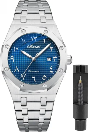 Luxury Men's Watch Chronography Business Quartz Watch routine marshal explosion fork notate applicable for Men Calendar Luminous Fashion Male Wristwatch Waterproof Stainless Steel Strap Gosasa 