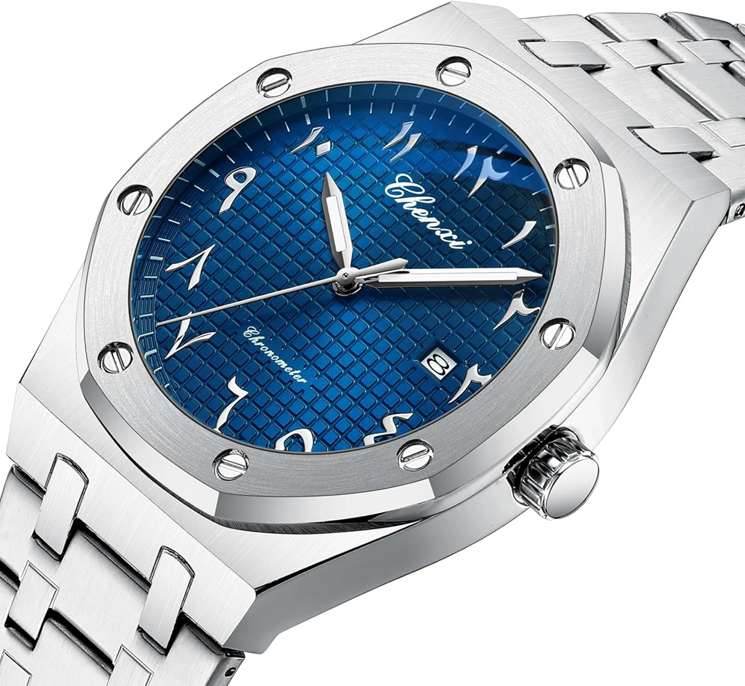 Luxury Men's Watch Chronography Business Quartz Watch routine marshal explosion fork notate applicable for Men Calendar Luminous Fashion Male Wristwatch Waterproof Stainless Steel Strap Gosasa 