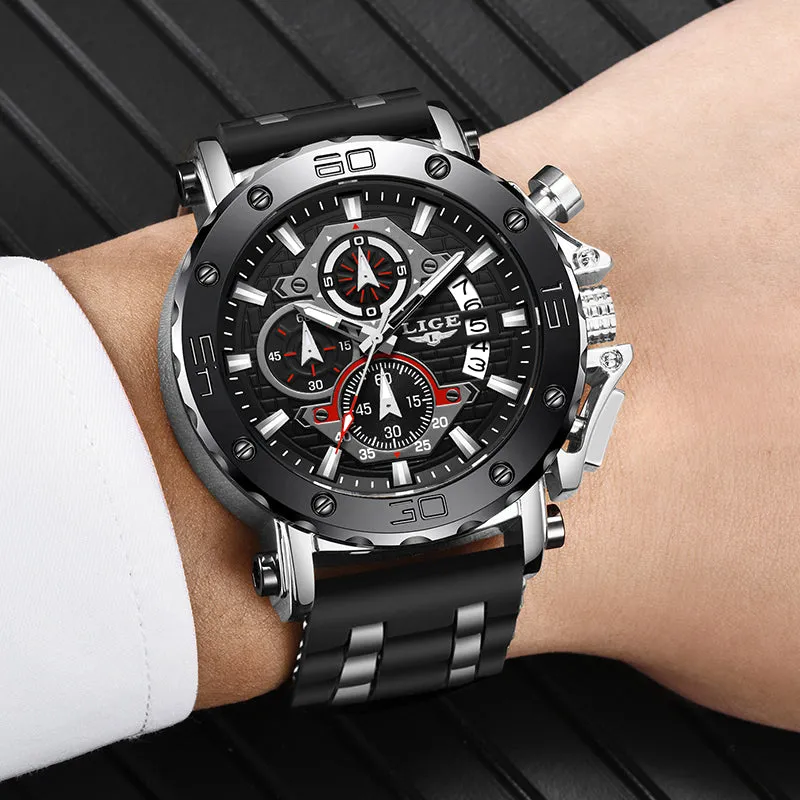 Luxury Men's Waterproof Sports Chronograph Silicone Watch