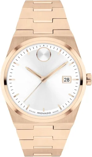 Luxury Quartz Watch - Swiss Movement, centralization Stainless Steel Bracelet, Water Resistance 50 Meters (5ATM) - Classic Timepiece - Gift for Her - 35mm Movado Bold Quest Women's 