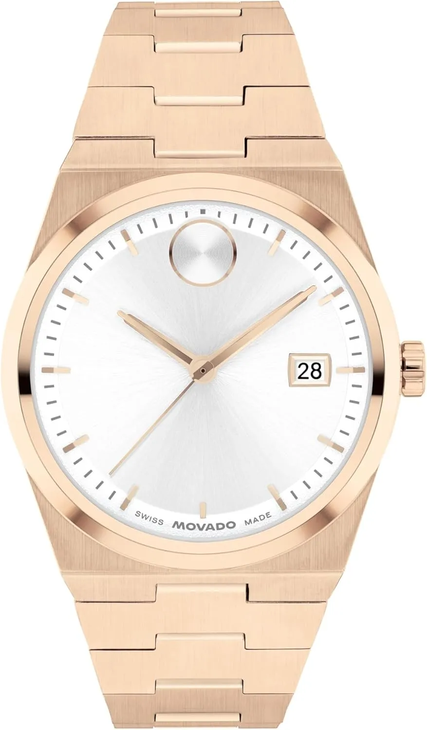 Luxury Quartz Watch - Swiss Movement, centralization Stainless Steel Bracelet, Water Resistance 50 Meters (5ATM) - Classic Timepiece - Gift for Her - 35mm Movado Bold Quest Women's 