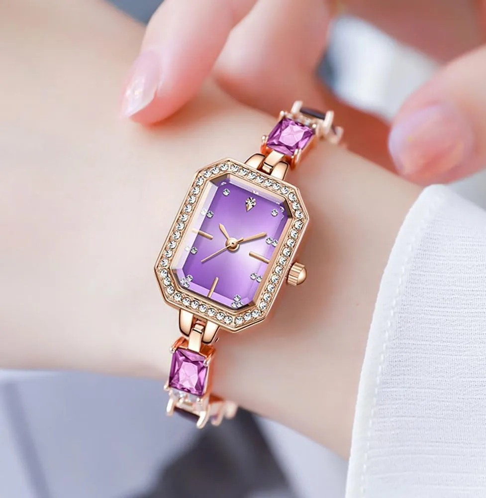 Luxury Square Vintage Diamond Dress Watch Fashion Ladies Crystal Bracelet universal huge deficit consideration Waterproof Quartz Wrist Watch ADSBIAOYE Women's Watches 