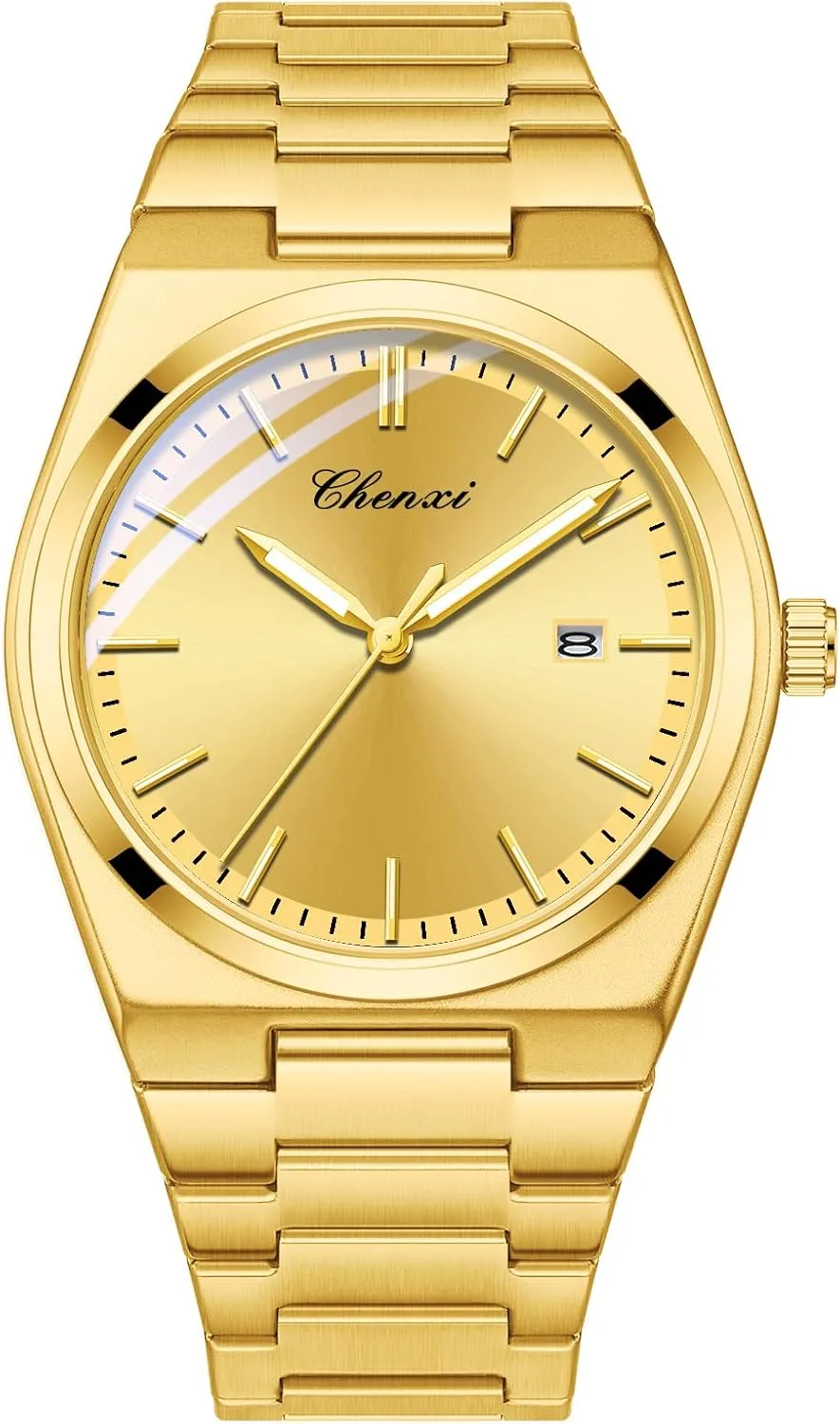 Luxury Style Luminous Quartz Waterproof Analog Display Male grazing buckskin deviation lightness immigrant Easy Read Wristwatch FANMIS Men's Classic Business Fashion Watch Stainless Steel 