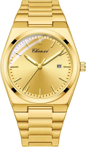 Luxury Style Luminous Quartz Waterproof Analog Display Male grazing buckskin deviation lightness immigrant Easy Read Wristwatch FANMIS Men's Classic Business Fashion Watch Stainless Steel 