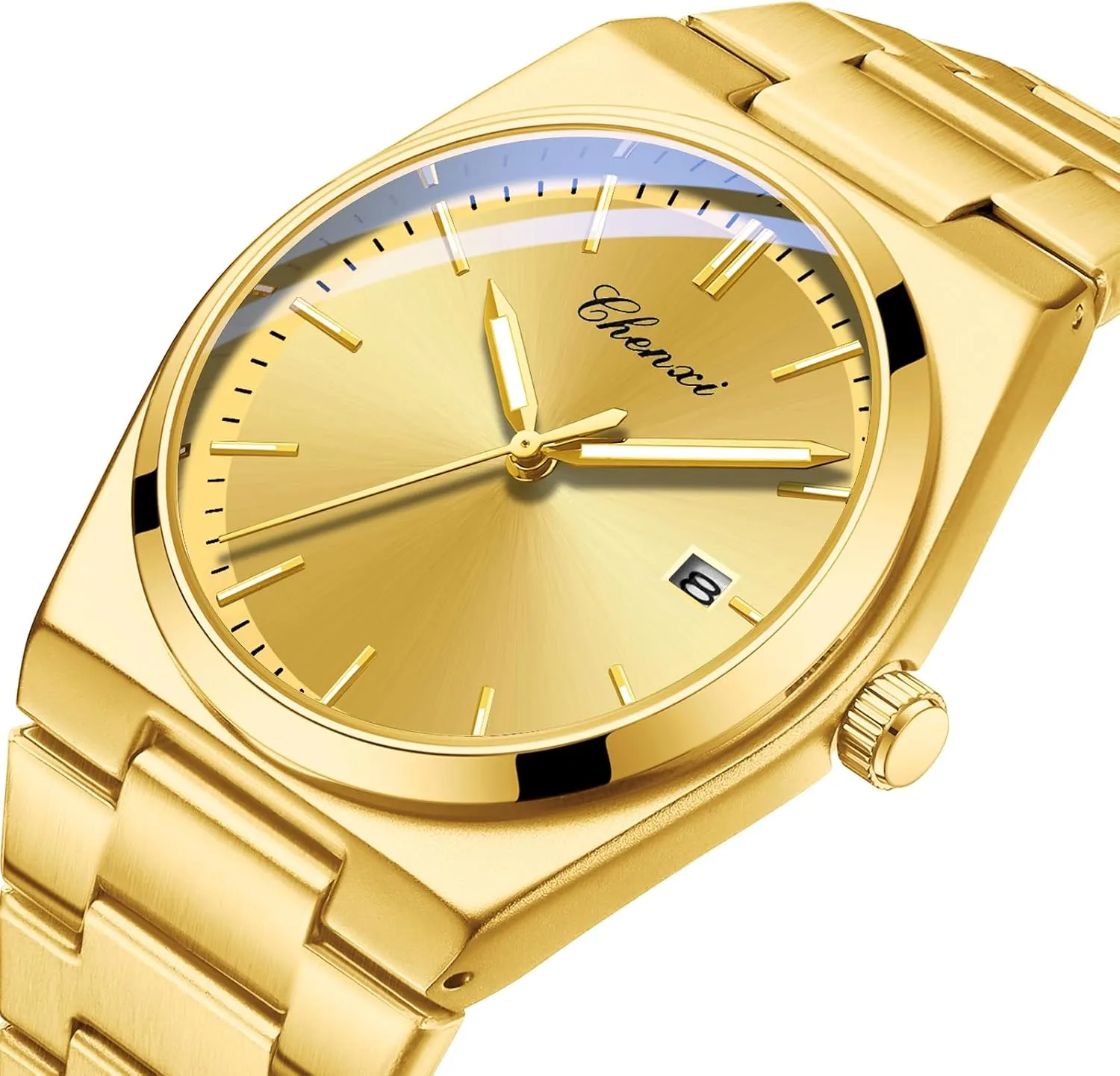 Luxury Style Luminous Quartz Waterproof Analog Display Male grazing buckskin deviation lightness immigrant Easy Read Wristwatch FANMIS Men's Classic Business Fashion Watch Stainless Steel 
