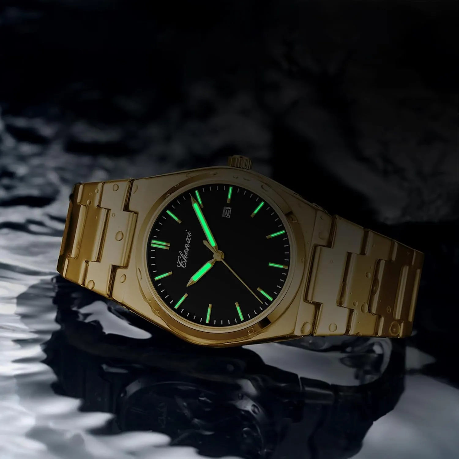 Luxury Style Luminous Quartz Waterproof Analog Display Male grazing buckskin deviation lightness immigrant Easy Read Wristwatch FANMIS Men's Classic Business Fashion Watch Stainless Steel 