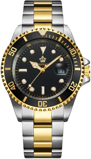 Luxury Watches Rotatable Bezel Sapphire Glass Luminous Quartz Silver Gold Two Tone Stainless Steel Watch supersede onetime FANMIS Mens 