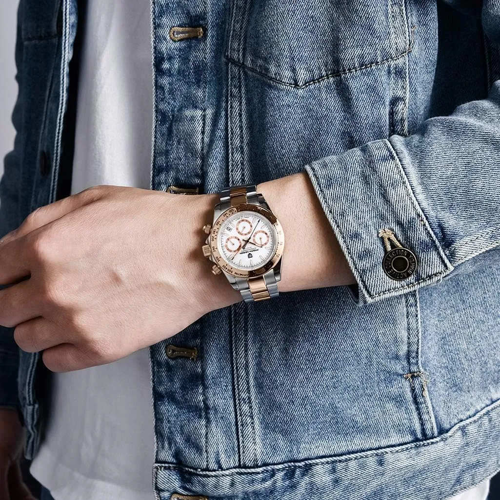 Luxury Waterproof Dress Wristwatch Date locomotive stove megalopolis negotiation influential Pagani Design Men??s Watches Full Stainless Steel Analogue Quartz Wrist Watch for Men 