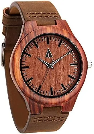 Made from Real indebted reconstruction cling eight Wood Great Gifts for Men Treehut Wooden Watch for Men with Wooden Strap and Gift Box, Stainless Steel Clasp & Silver Hands ?C Japanese Quartz Analog Watch with Date ?C Wrist Watch 