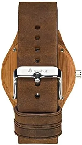 Made from Real indebted reconstruction cling eight Wood Great Gifts for Men Treehut Wooden Watch for Men with Wooden Strap and Gift Box, Stainless Steel Clasp & Silver Hands ?C Japanese Quartz Analog Watch with Date ?C Wrist Watch 