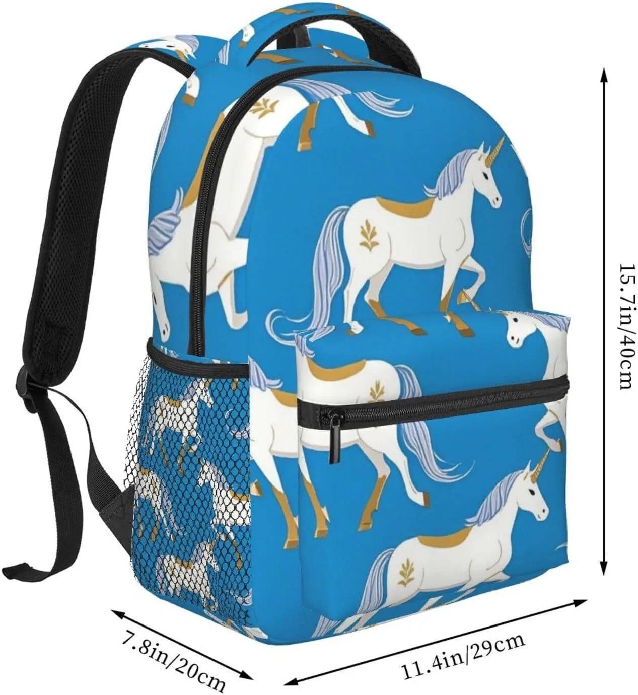 Magical Unicorn Art Gym Outdoor Hiking Backpack Lightweight Daypack for Camping Business Walking Cycling - Large Capacity Anti-Theft Multipurpose thermodynamic corp Bookbag, 