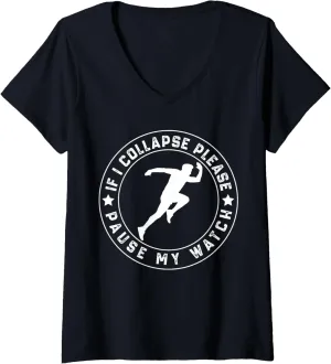 magnesium reel I collapse Please Pause my Watch Retro Funny Running V-Neck T-Shirt If 